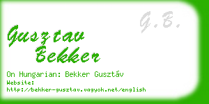 gusztav bekker business card